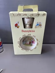 Vtg 1989 Royal Doulton Bunnykins 3PC Childrens Set. New in open box. Box is a bit distressed but not horrible