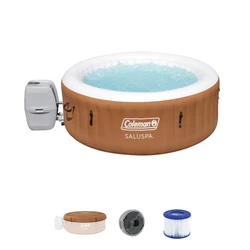 Enjoy the feeling of ultimate relaxation while sitting in the Ponderosa SaluSpa Inflatable Hot Tub from Coleman. The...