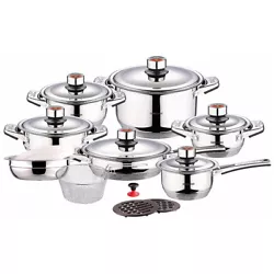 Swiss Inox 18 Piece T-304 9-ply Surgical Stainless Steel Cookware Set. Frying Basket. import cookware. Here are a...