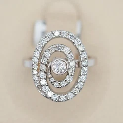 14K White Gold Fashion Ring. Size 6.5 but this can be resized by a reputable jeweler.