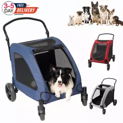 【SPACIOUS PET STROLLER】- When unfolded (approx.). 【PERFECT GIFTS FOR PET】 - When an elderly dog, the leg...
