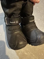 KAMIK Kids Black Waterproof Snow Boots Warm Felt LINER Toddler Sz 8.