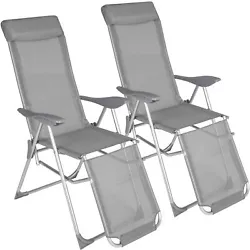 2 Chaises Longues de Jardin de Camping Pliantes en Aluminium TECTAKE. • Une envie de se relaxer au soleil ?. Joignez...