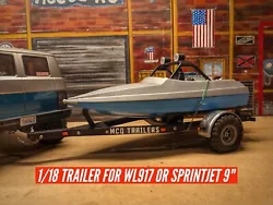 McCue RC Poseidon Single Axle Trailer. The perfect trailer to pull your WL917 or Proboat sprintjet 9