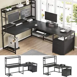 94.48” two person desk can hold two-person studying or writing no interference. This l shaped desk can help you...