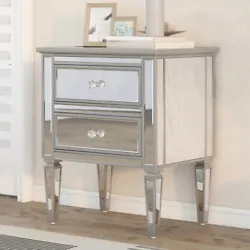 Features: 1. High Versaility: The silver finished nightstand will arrive in one piece and free you from complex...