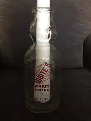 WHITES FARM DAIRY BABY FACE CREAM TOP MILK BOTTLE. Some exterior surface wear. Red pyro good condition. Orange pyro,...