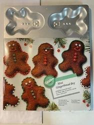 Wilton 6 Mini Gingerbread Boy Cake Pan - New Sealed.
