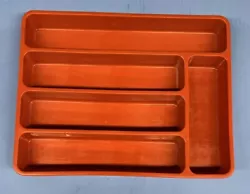 Vintage Max Klein Orange Rust Silverware Tray Cutlery Drawer Organizer #C-65.