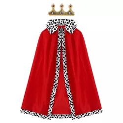 Set Include : 1Pc Cloak, 1Pc Crown. GirlsSleepwear. Material : Polyester, Velvet. Length approx. Baby Clothing. Photo...