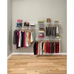 Crafted with durable steel construction, the shelves feature a smooth white finish while ample hanging space provides...