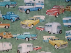 This is for one Half Yard of this super cute print of retro Trailers,Campers. This print uses lots of color in the cute...