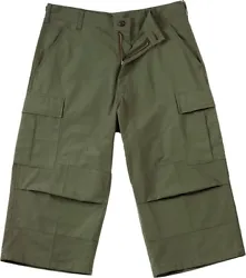 Military BDU Capri Rip-Stop Fatigue Pants, 3/4 BDU Pants, Military Long Shorts Fatigues. 1.5
