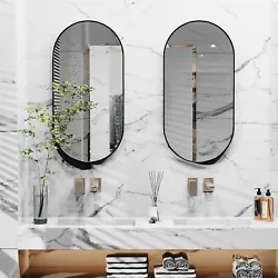 Sleek modern brushed blackish-toned metal framed mirror, creates a harmonious blend of simplicity and classic black,...