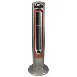 Tastefully designed with distinctive wood-grain accents, this space-saving tower fan will quietly circulate cooling air...