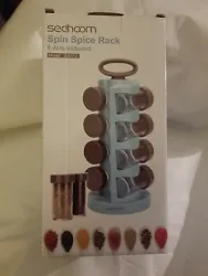 Sedhoom Spin Spice Rack 8 Jars #004512 Blue. Condition is 