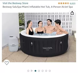 Bestway SaluSpa Miami Inflatable Hot Tub, 4-Person AirJet Spa. Used one time and works great. Heats up quickly and...
