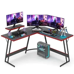 L shaped Gaming Table: The L shaped design of the new super gaming desk can effectively use the corner space while...