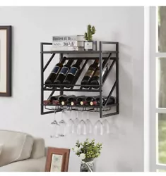 【Multifunctional Storage Shelf】This wine bottle holders and stemware racks holds up to 12 bottles of your favorite...