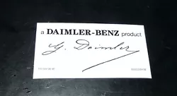A DAIMLER – BENZ product. On a Benz, I consider this little detail to be the cherry on top of the sundae. ALL...