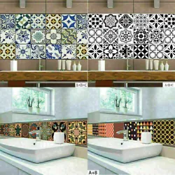 Classic Self Adhesive Mosaic Tile Wall Sticker Kitchen Bathroom Decor Art Decals. Suitable for various scenes, living...
