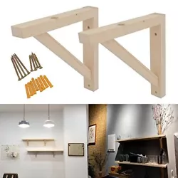2 x Wood Shelf Brackets. ✔ MATERIAL - Made from high quality solid wood which is a kind of durable natural material....