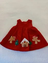 Girls Size 6-9 month Corduroy Jumper Christmas Holiday Dress Outfit.