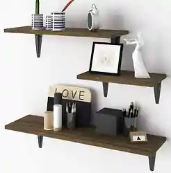 May this wooden wall shelf add beauty to your simple wall. 【Triangle Bracket】Triangle is the most stable structure....