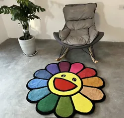 Takashi Murakami Flower Floor Mat Area Rug Living Room Carpet 3FT. Shipped with UPS Ground.