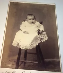 PA Cabinet Photo! Adorable Little Baby / Child in Lovely White Doily Fashion Dress! Location: Philadelphia,...