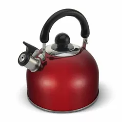 ELITRA Whistling Tea Kettle - Stainless Steel Tea Pot with Stay Cool Handle - 2.6 Quart / 2.5 Liter - Red - New. The...