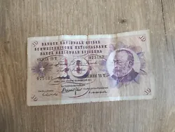 Billet Suisse 10 Francs.