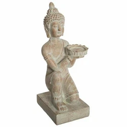 Bouddha blanchi. Couleur : Beige. Poids : 1,5 kg. Facile à déplacer. Informations Techniques Tendance & Zen.
