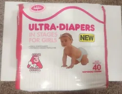 Vintage 1992 LadyLee stage 3 pink plastic backed diapers. These feature Jim Henson Muppets on the tape panel. These are...