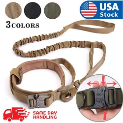 Leash： 3.3FT-4.6FT. The Tactical Bungee Dog Leash has a unique formula of flexibility and strength that dissipates...