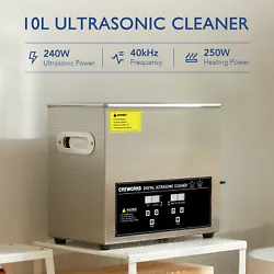 CREWORKS 2.6 gal. Ultrasonic Cleaner. work for you, with the powerful cavitation safely scouring even. 10L Ultrasonic...