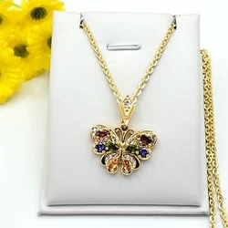 14K Gold Plated Multicolor Crystals Butterfly Pendant. Butterflies are deep and powerful representations of life....