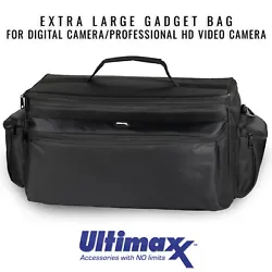 ULTIMAXX Extra Large Gadget Bag/Case. – 1 Extra Wide Fully Padded Zippered Front Pocket. – Extra Thick Fully Padded...