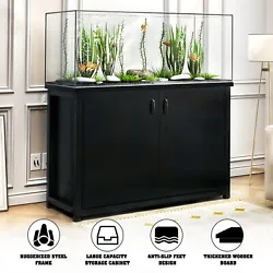 The top holds a large 55-75 gallon aquarium tank and the bottom has a large closet for storing fish feed, filters, and...