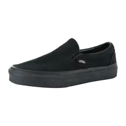 The Canvas Classic Slip-on has a low profile, slip-on canvas upper with elastic side accents, Vans flag label and Vans...