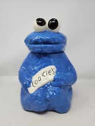Vintage 1970s Handpainted Sesame Street Cookie Monster Muppets Cookie Jar.  Please see photos for best description and...