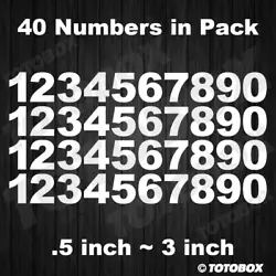 Vinyl Sticker Decal Custom Make in the USA. 40 Numbers Decals . Great for Window, painted Wall, Door, Mirror, Car Body,...