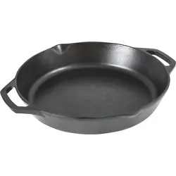 The Lodge Cast Iron 10.25?. Dual Handle Pan is a multi-functional cookware that works wonders with slow-cooking recipes...