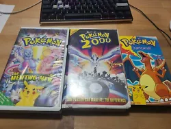 Pokemon VHS Lot. Pokemon 2000, Pokemon: The First Movie & Charizard. What you see pictured is what you will receive.