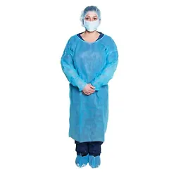 Each gown features elastic cuffs with waist and neck tie closures. Impervious, fluid resistant gowns feature a...