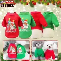 Christmas Soft Cute Pet Cape Dress Outfit Comfortable Cloak For Dog Cat US. US Puppy Dress Dog Sweet Vest Dress Print...