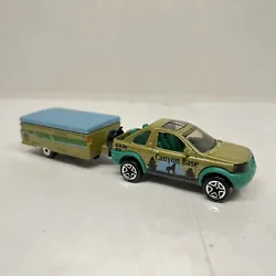 Matchbox Land Rover Freelander Pop Up Camper Tent Trailer Green 1/59 Canyon Base. Combined shipping available.Thank you...