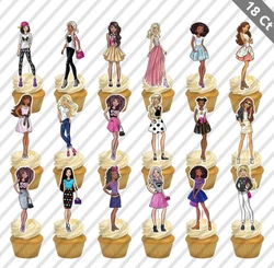 Barbie Dolls Cupcake Cake Toppers. Use them to decorate your sweets, picks for party food or decorations. Cupcakes are...