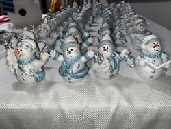 Christmas Ornaments Ceramic 34 pcs Caroling Snowmen Blue And White. If you buy all 34 you get 11 free with minor damage...