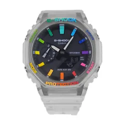 This watch is a Casio G-Shock GA-2100SKE-7A customized with waterproof paint marker pens. The hour markers and the...